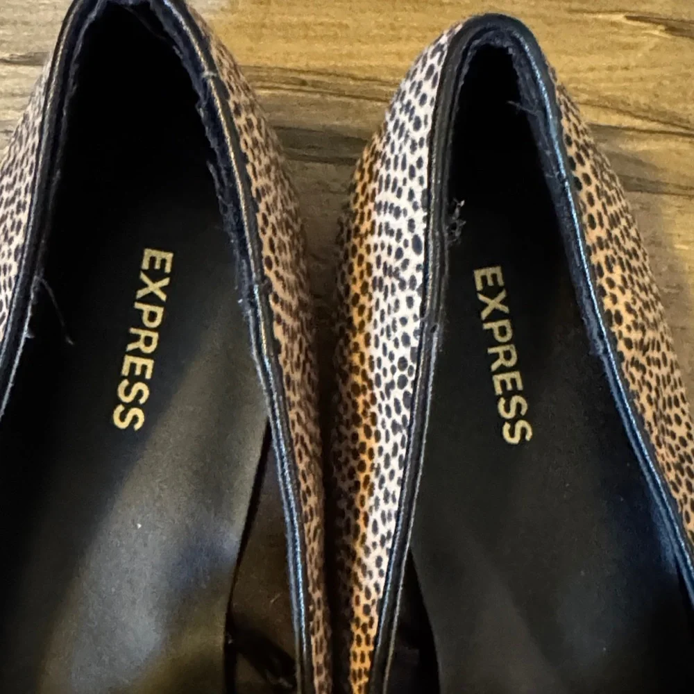 Express - Animal Print Black and Tan Loafers - Size 9